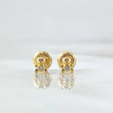 Topos Oso 0.7gr / 4.6mm Circon Blanco Oro Amarillo 18K *