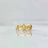 Topos Oso 0.7gr / 4.6mm Circon Blanco Oro Amarillo 18K *