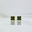 Topos Trébol VCyA 0.65gr / 6.2mm Resina Verde Oro Amarillo 18K *