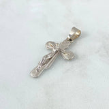 Dije Cruz Cristo 3.15gr / 3.4cm / Circones Blancos Oro Blanco 18K