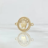 Herraje Corona Circulo 2.1gr / 2.2cm / Circones Blancos Oro Amarillo 18K