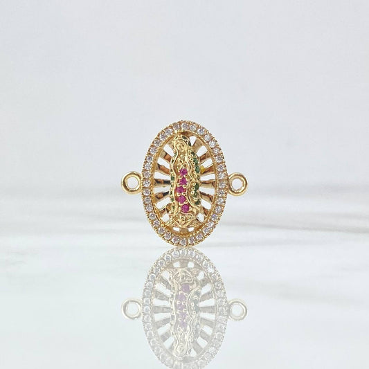 Herraje Circulo Virgen Guadalupe 2.3gr / 1.8cm / Circones Blancos Fucsias Verdes  Oro Amarillo