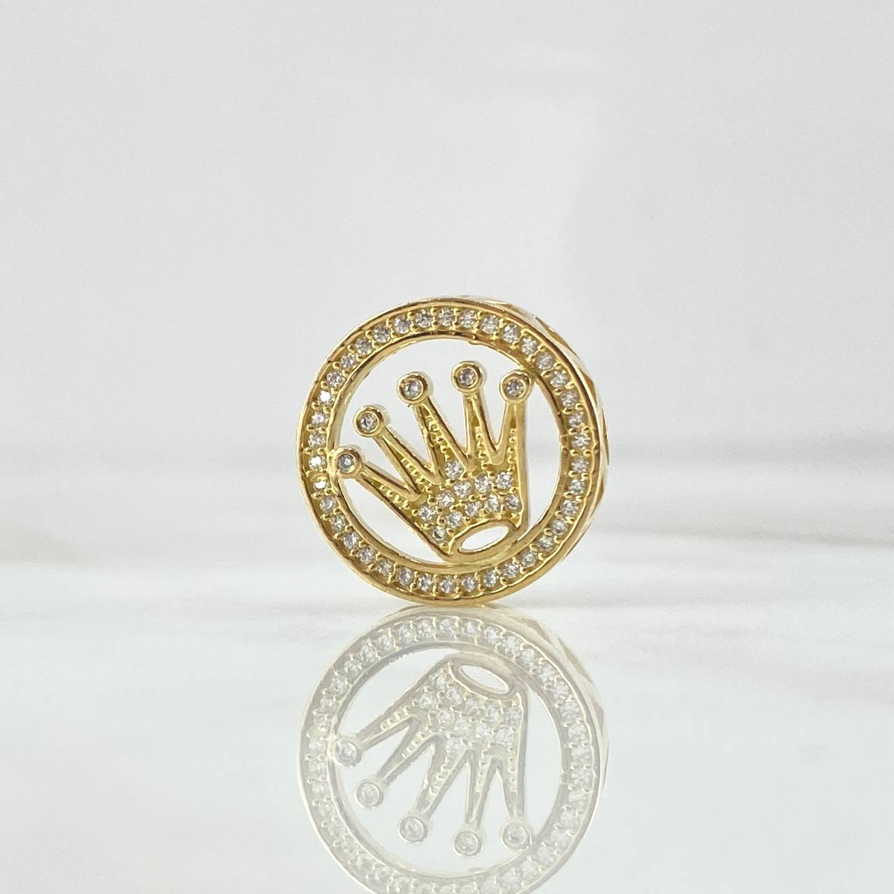 Herraje Corona Tambor 3.15gr / 1.6cm / Circones Blancos Oro Amarillo 18K