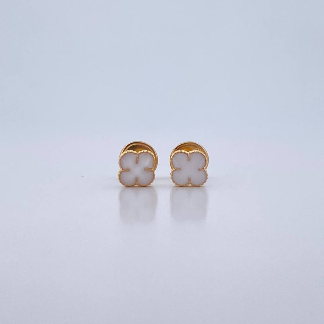 Topos Trebol VCyA 0.7gr / Electroestatico Blanco Oro Amarillo 18K $