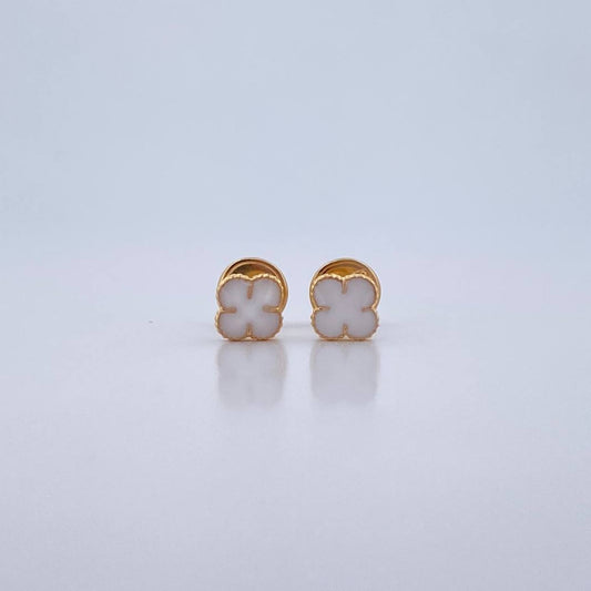 Topos Trebol VCyA 0.7gr / Electroestatico Blanco Oro Amarillo 18K $