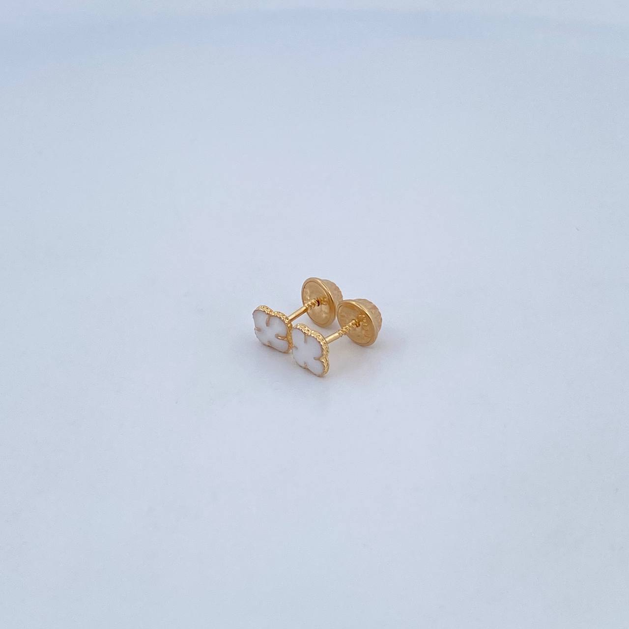 Topos Trebol VCyA 0.7gr / Electroestatico Blanco Oro Amarillo 18K $