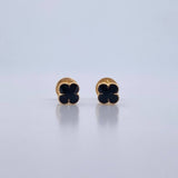 Topos Trebol VCyA 0.7gr / Electroestatico Negro Oro Amarillo 18K $