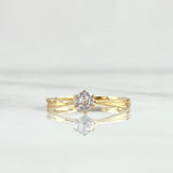 Anillo Solitario Espringado 1.3gr / T6 1/4 / Circon Blanco Oro Amarillo 18K