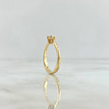 Anillo Solitario Liso Delicado 2.65gr / T6 / Central Circon Blanco Oro Amarillo 18K ©