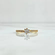 Anillo Solitario Realeza 1.95gr / T6 3/4 / Circones Blancos Dos Oro Amarillo Blanco 18K *