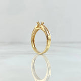 Anillo Solitario Medianera 3.3gr / T6 1/4 / Circones Blancos Oro Amarillo 18K ©