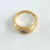 Anillo Panal Hexagonal 6gr / T11 / Circones Blancos Azules Oro Amarillo 18K ©