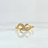 Anillo Infinito Parcial 2.2gr / T10 / Circones Blancos Oro Amarillo 18K