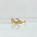 Anillo Infinito Parcial 2.25gr / T9 1/2 / Circones Blancos Oro Amarillo 18K