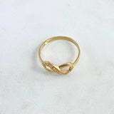 Anillo Infinito Parcial 2.2gr / T10 / Circones Blancos Oro Amarillo 18K