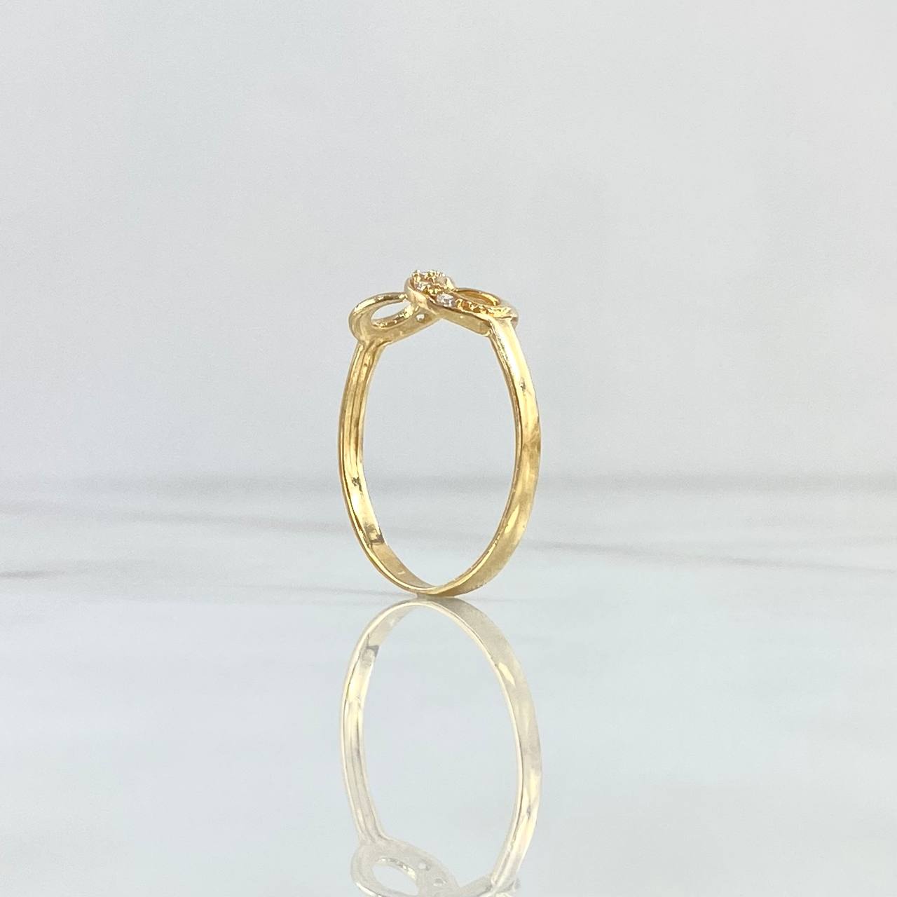 Anillo Infinito Parcial 2.2gr / T9 1/4 / Circones Blancos Oro Amarillo 18K