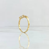 Anillo Infinito Parcial 2.25gr / T9 1/2 / Circones Blancos Oro Amarillo 18K