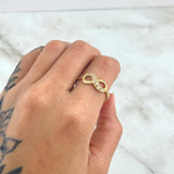 Anillo Infinito Parcial 2.2gr / T10 / Circones Blancos Oro Amarillo 18K