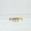 Anillo Linea Segmentada 3.35gr / T6 1/2 / Circones Blancos Oro Amarillo 18K