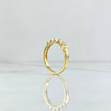 Anillo Linea Segmentada 2.85gr / T5 / Circones Blancos Oro Amarillo 18K