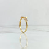 Anillo Cruz Doble Fila 1.3gr / T4 3/4 / Circones Blancos Oro Amarillo 18K