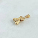 Dije Oso Liso 0.9gr / 2.3cm / Cargador Bordeado Oro Amarillo 18K