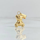 Dije Oso Liso 0.9gr / 2.3cm / Cargador Bordeado Oro Amarillo 18K