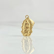 Dije Virgen Guadalupe Silueta 0.6gr / 2.2cm / Cargador Bordeado Oro Amarillo 18K