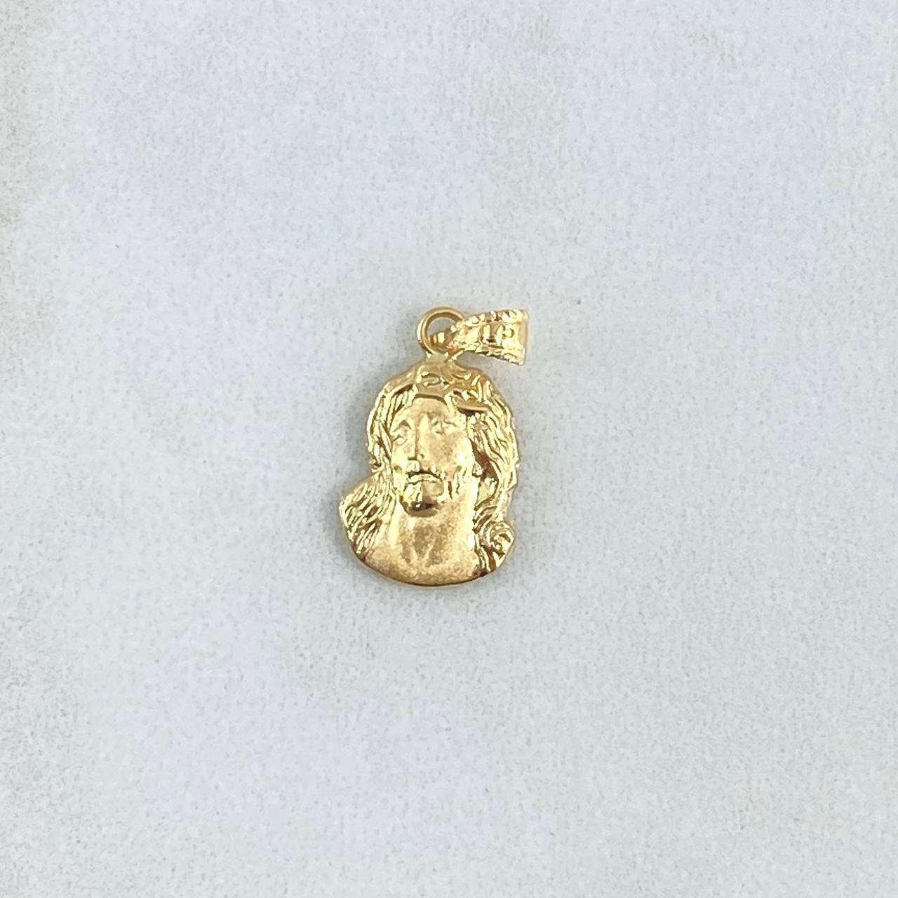 Dije Rostro Jesús 0.55gr / 1.8cm / Cargador Bordeado Oro Amarillo 18K