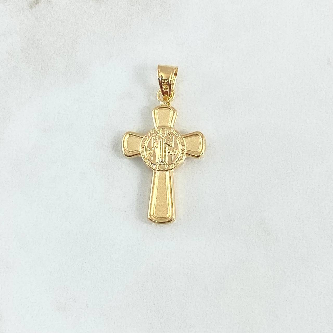 Dije Cruz Cristo 1.65gr / 3.6cm / Mate - San Benito Oro Amarillo 18K