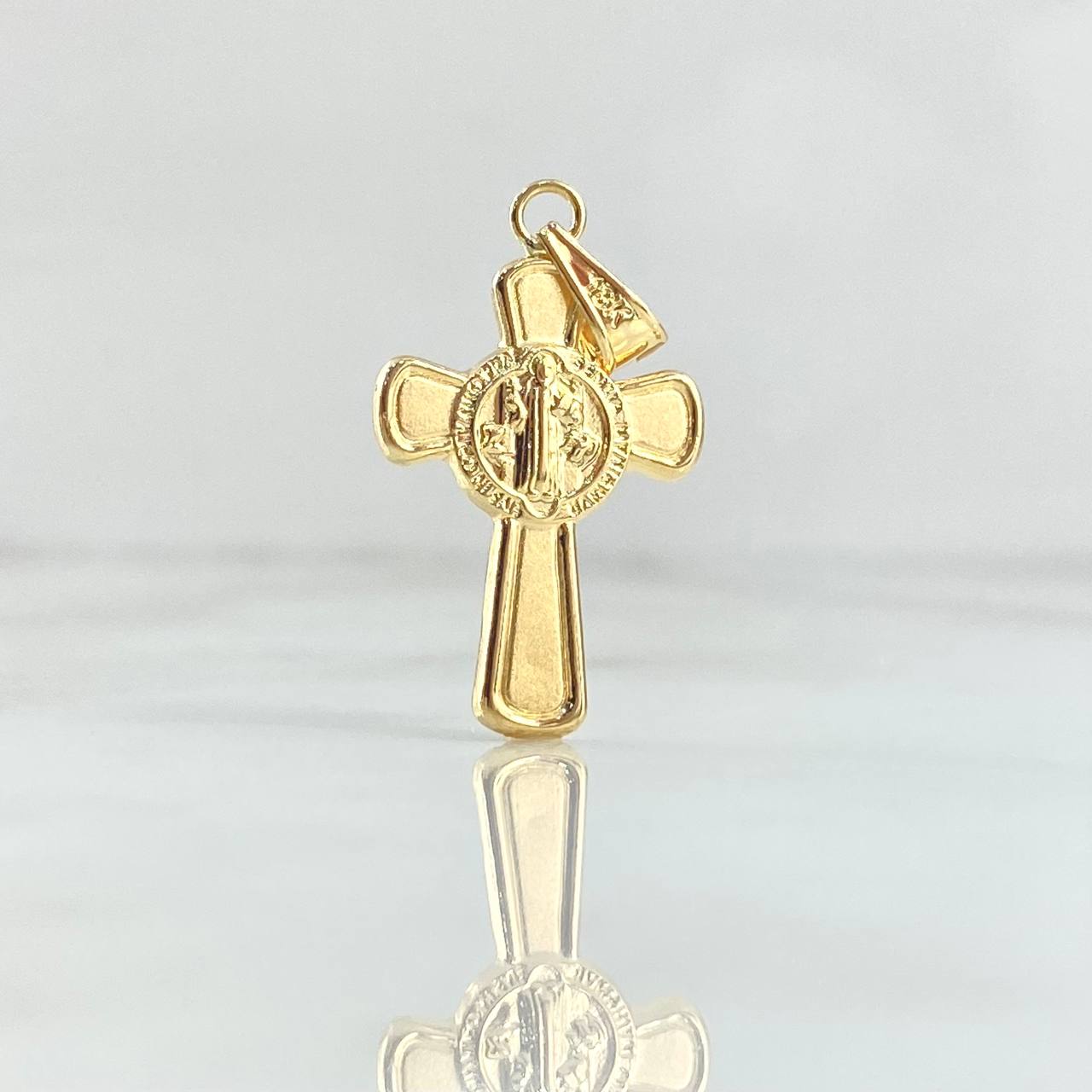 Dije Cruz Cristo 1.65gr / 3.6cm / Mate - San Benito Oro Amarillo 18K