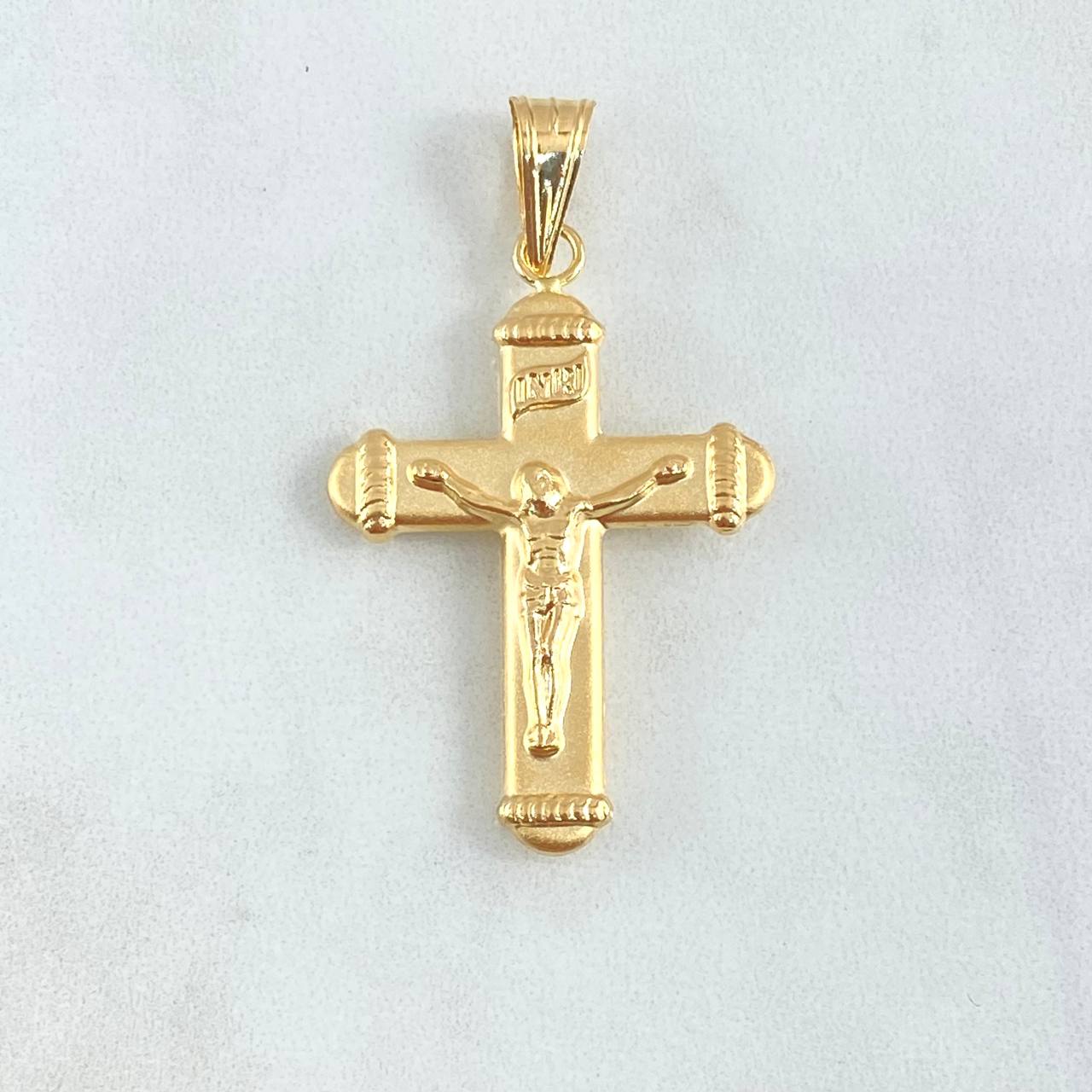 Dije Cruz Cristo INRI 2.75gr / 4.8cm / Mate Oro Amarillo 18K ©