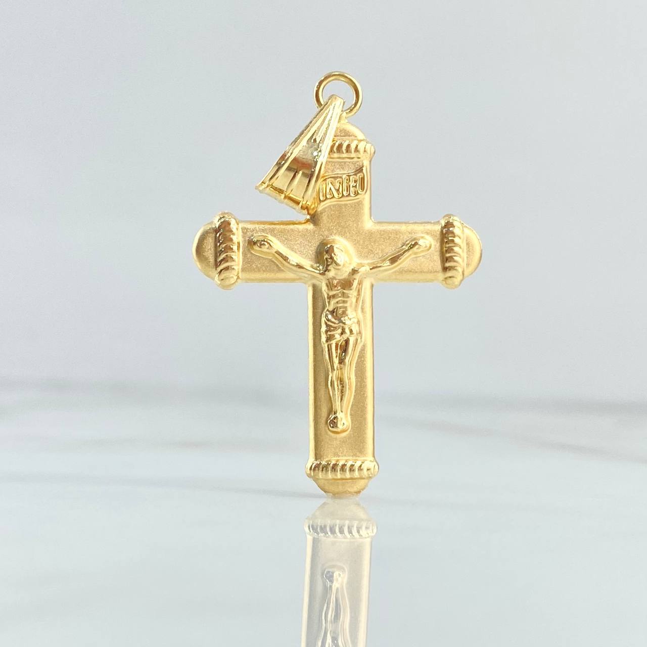 Dije Cruz Cristo INRI 2.8gr / 4.6cm / Mate Oro Amarillo 18K