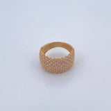 Anillo Churumbela Puntas 5.25gr / T5 1/4 / Circones Blancos Oro Amarillo 18K &