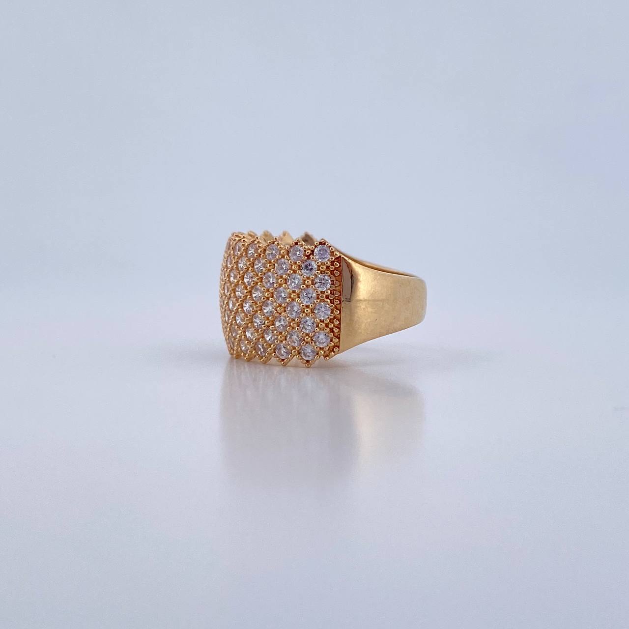 Anillo Churumbela Puntas 5.25gr / T5 1/4 / Circones Blancos Oro Amarillo 18K &