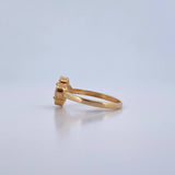 Anillo Trebol VCyA 1.9gr / T6 1/2 / Nacar Blanco Oro Amarillo 18K &