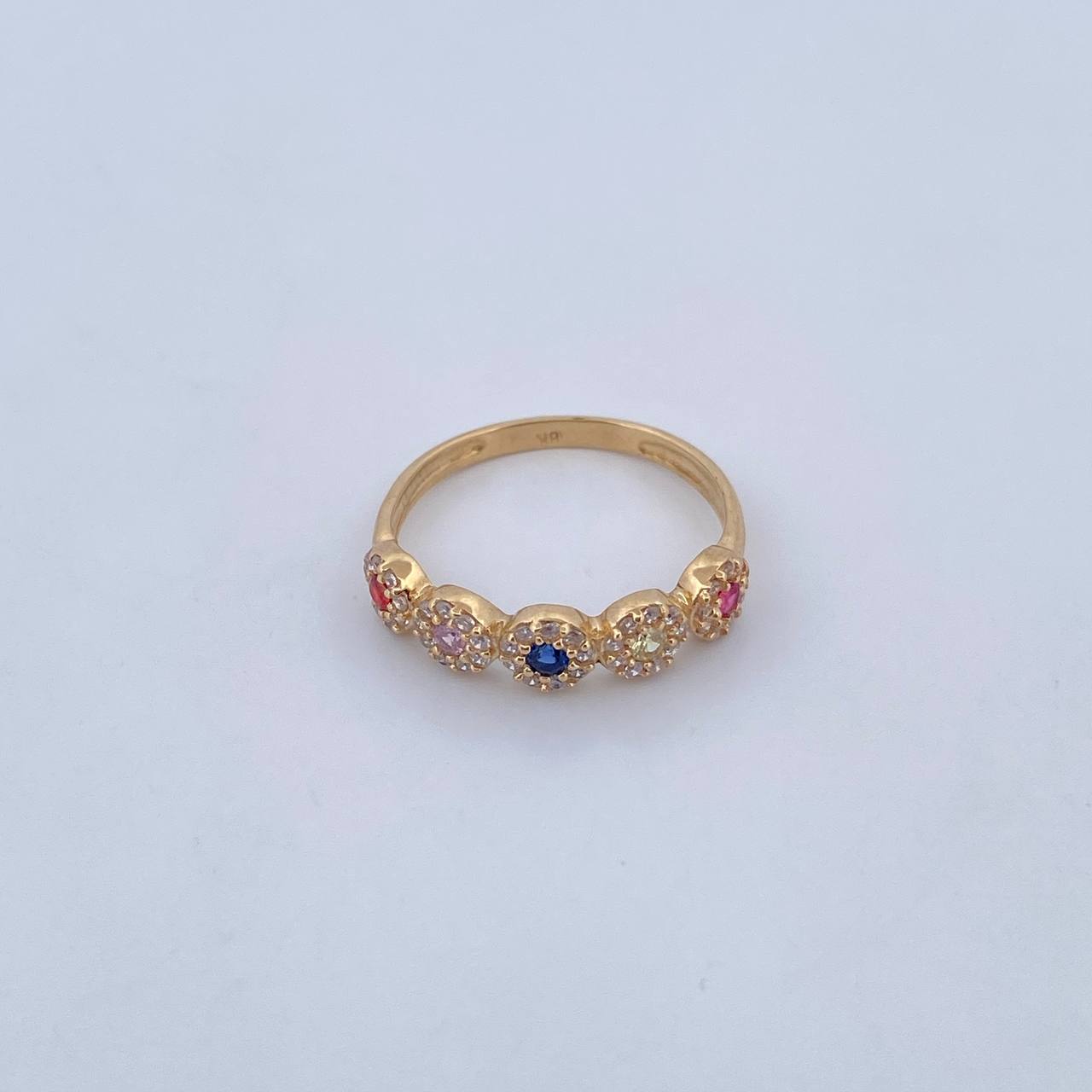 Anillo Churumbela Tupida 2.05gr / T6 1/2 / Circones Colores Oro Amarillo 18K &