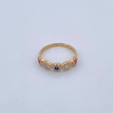 Anillo Churumbela Tupida 2.05gr / T6 1/2 / Circones Colores Oro Amarillo 18K &