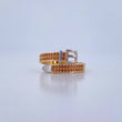 Anillo Cinturon 3.2gr / T7 1/4 / Circones Cafes Dos Oros Amarillo Blanco 18K &