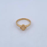 Anillo Trebol VCyA 2.6gr / T7 1/4 / Diamantado Oro Amarillo 18K &