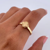 Anillo Trebol VCyA 2.5gr / T6 / Diamantado Oro Amarillo 18K &