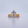 Anillo Corona Cruz 2.4gr / T6 1/4 / Circones Blancos Dos Oros Amarillo Blanco 18K &