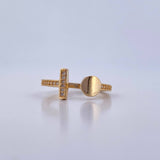 Anillo Abrazo 2.45gr / T7 / Circones Blancos Oro Amarillo 18K &