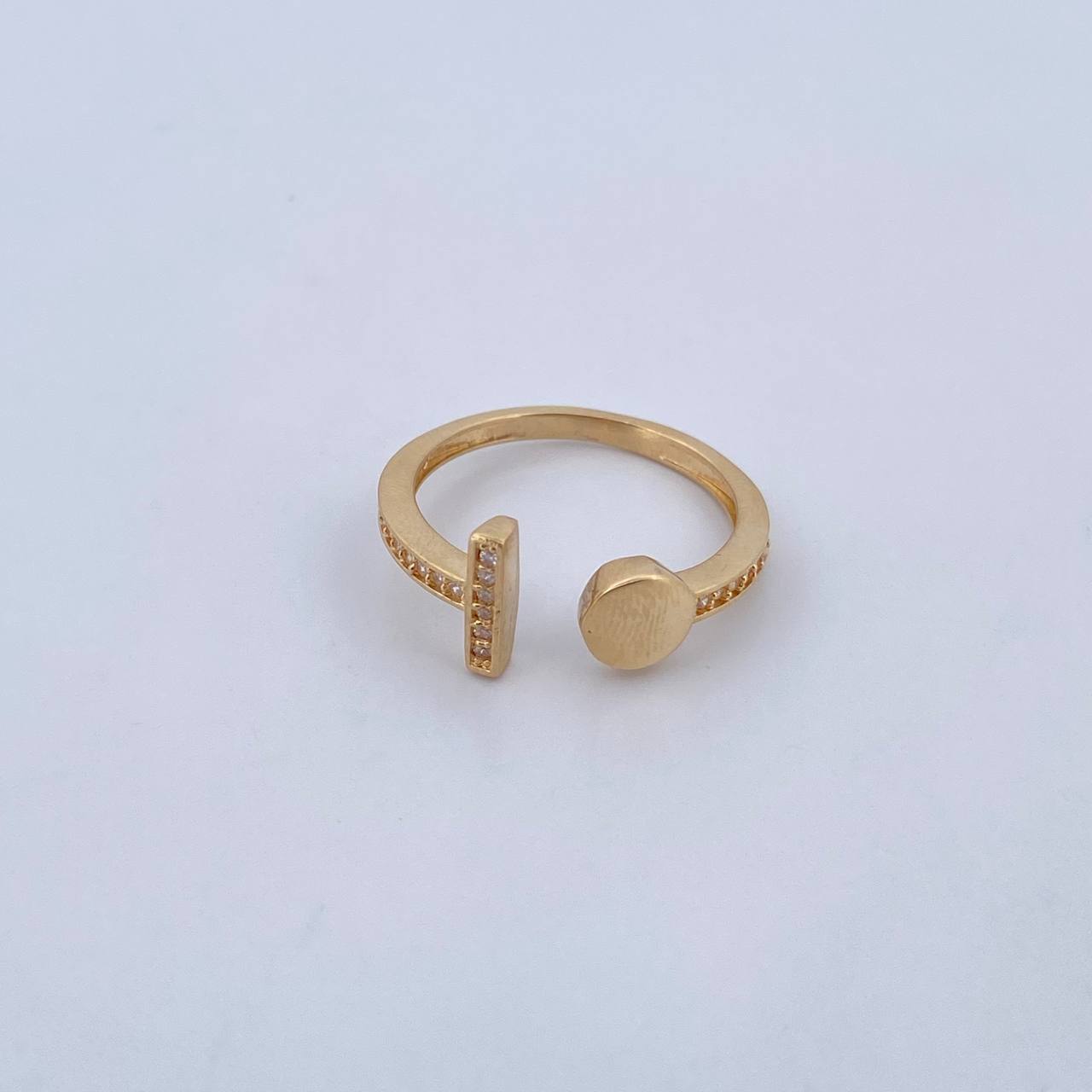 Anillo Abrazo 2.45gr / T7 / Circones Blancos Oro Amarillo 18K &