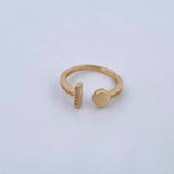 Anillo Abrazo 2.45gr / T7 / Circones Blancos Oro Amarillo 18K &