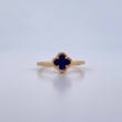 Anillo Trebol VCyA 2.45gr / T7 1/4 / Piedra Morada Oro Amarillo 18K &