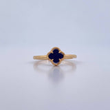 Anillo Trebol VCyA 2.45gr / T7 1/4 / Piedra Morada Oro Amarillo 18K &