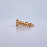 Anillo Trebol VCyA Cubano 2.8gr / T6 1/4 / Piedra Aguamarina Oro Amarillo 18K &