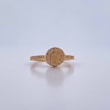 Anillo Huella 2.35gr / T6 1/4 / Circones Blancos Oro Amarillo 18K &