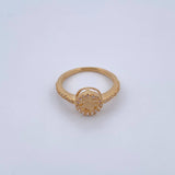 Anillo Huella 2.35gr / T6 1/4 / Circones Blancos Oro Amarillo 18K &